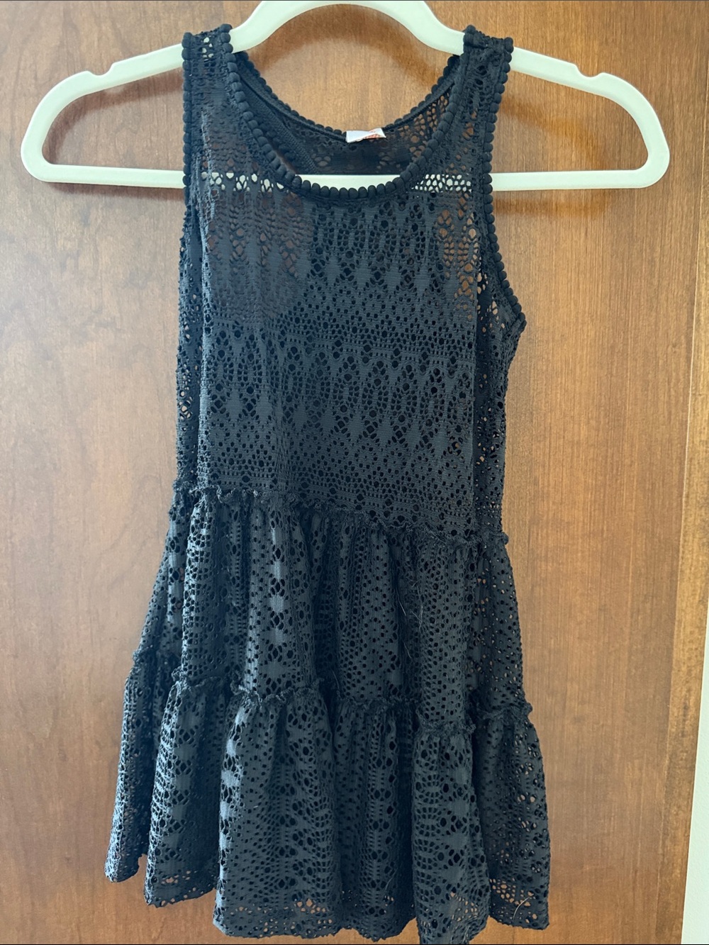 Cat & Jack Black Crochet Swim Coverup Dress